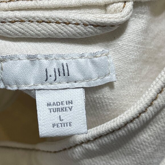 J.Jill Modern Utility Jacket Natural Cream Button Size L Petite LP - Picture 4 of 7